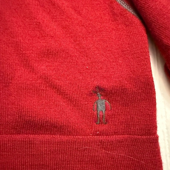 SMARTWOOL MERINO WOOL QUARTER ZIP FRONT BURGUNDY & GREY SWEATER PULL OVER MEDIUM - Picture 5 of 8